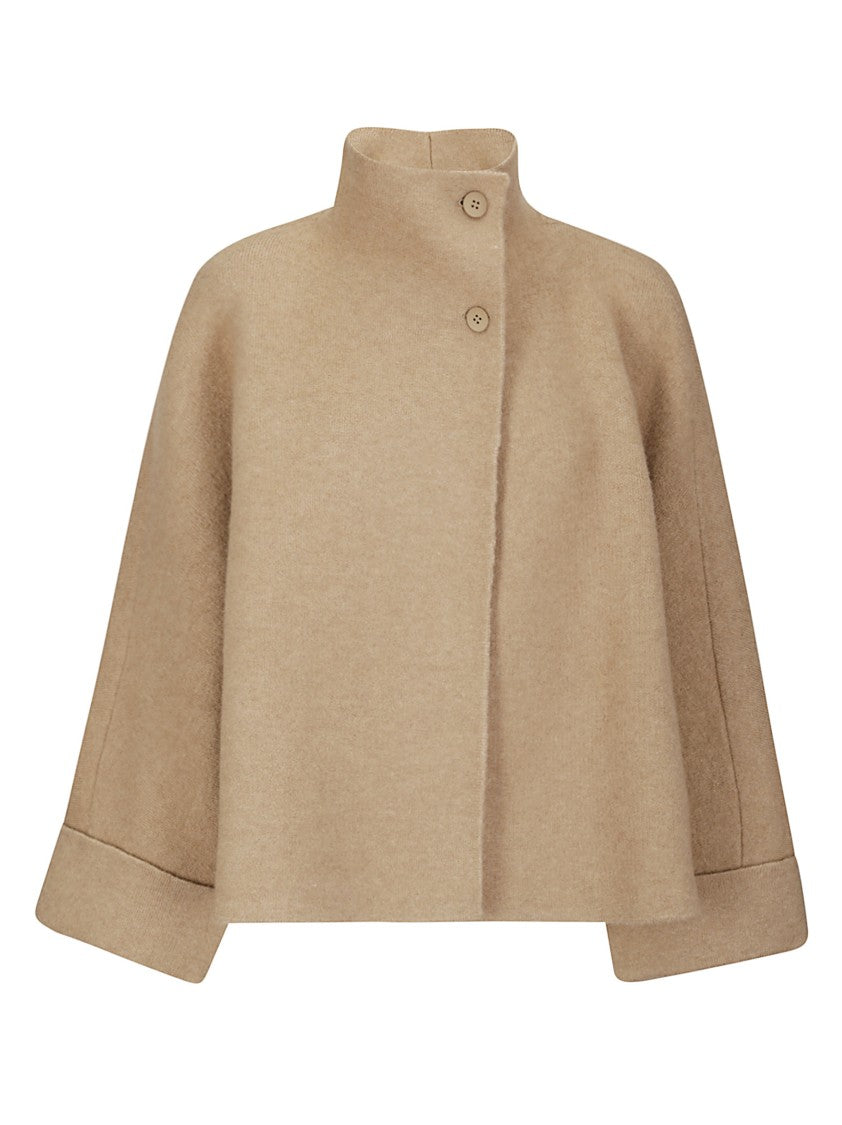Boboutic Double-Breasted High Collar Jacket With Knitted Texture