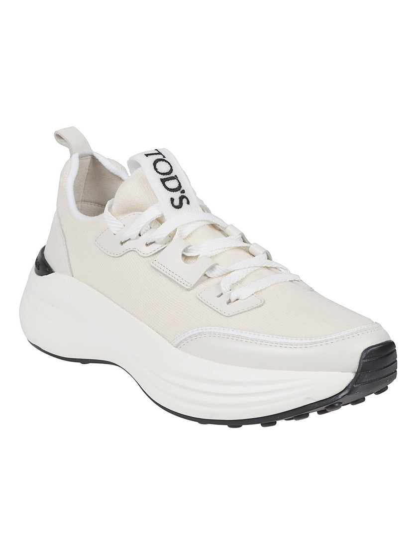 Tod's 81L Off White Cotton Blend Sneakers