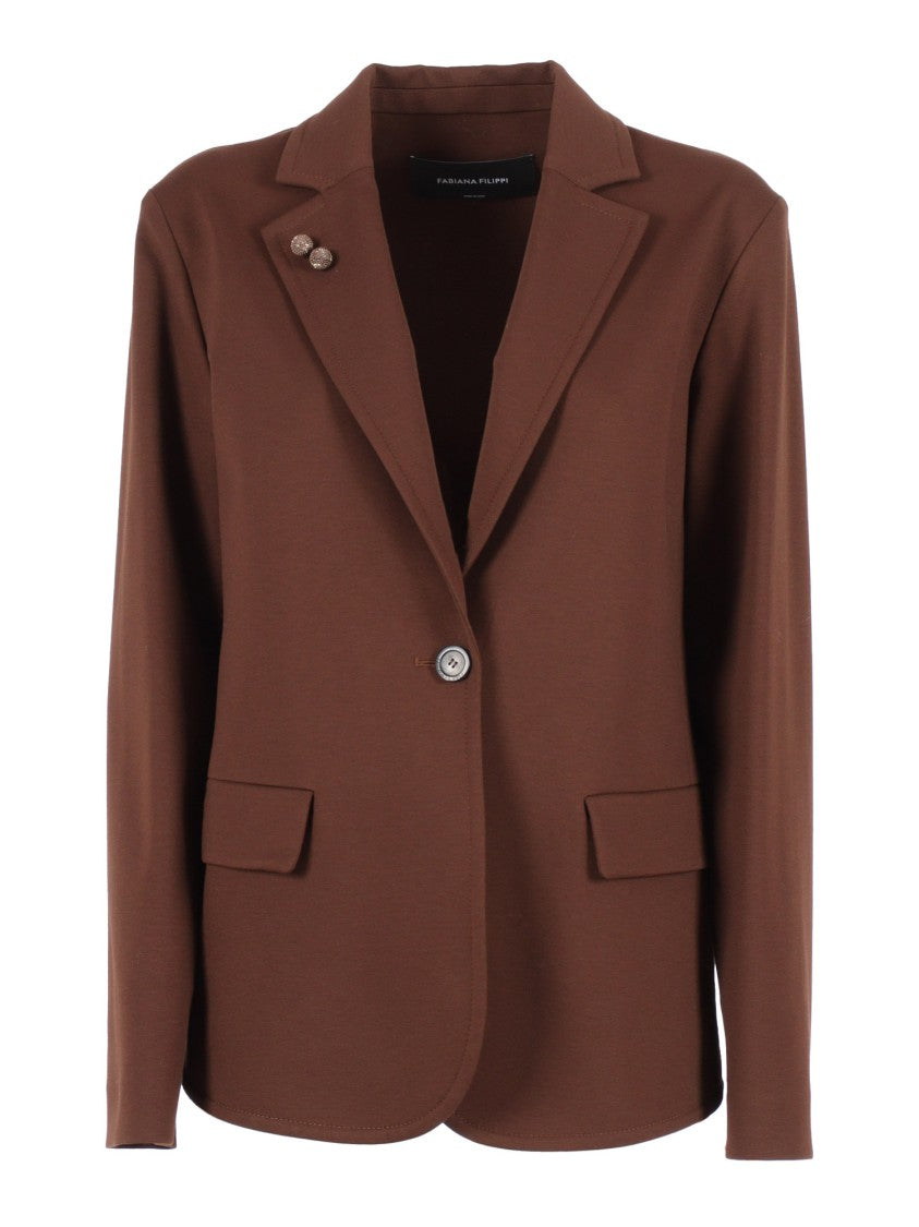 Fabiana Filippi Single-Breasted Jersey Blazer With Tailored Fit