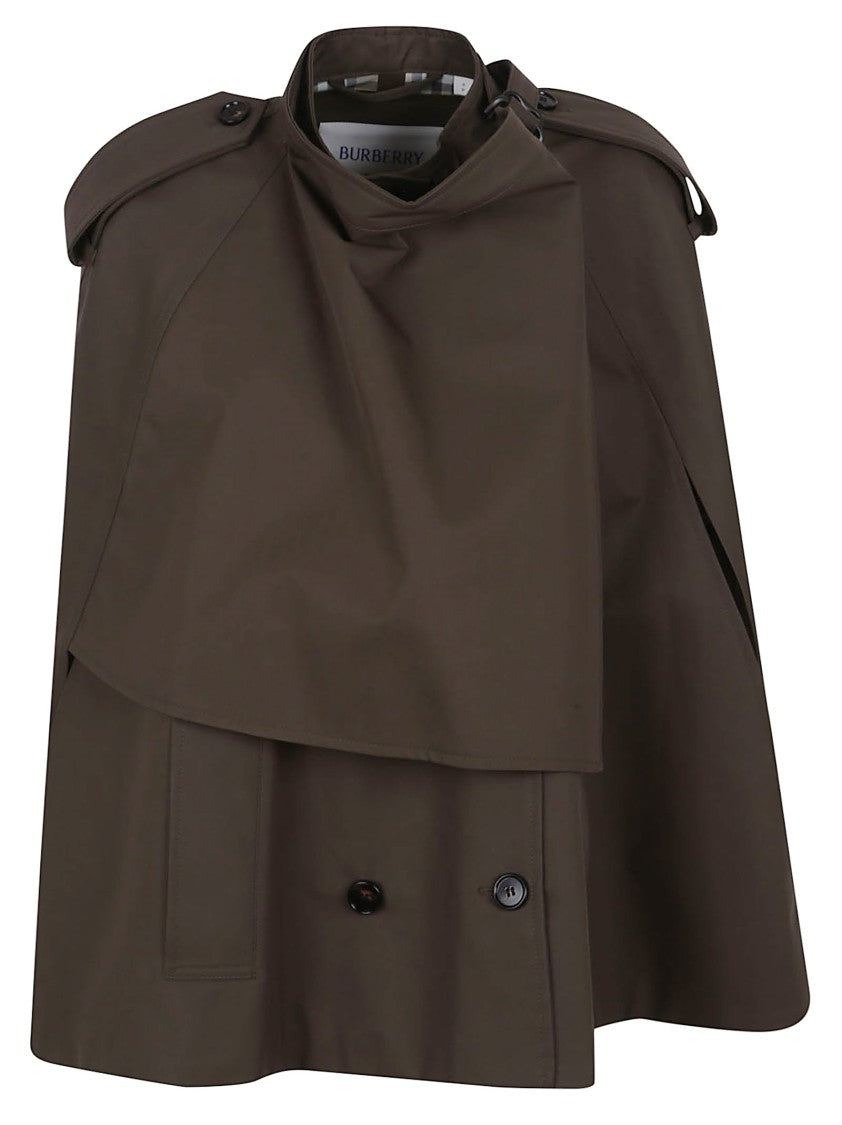 Burberry Cropped Trench Coat In Technical Cotton Gabardine