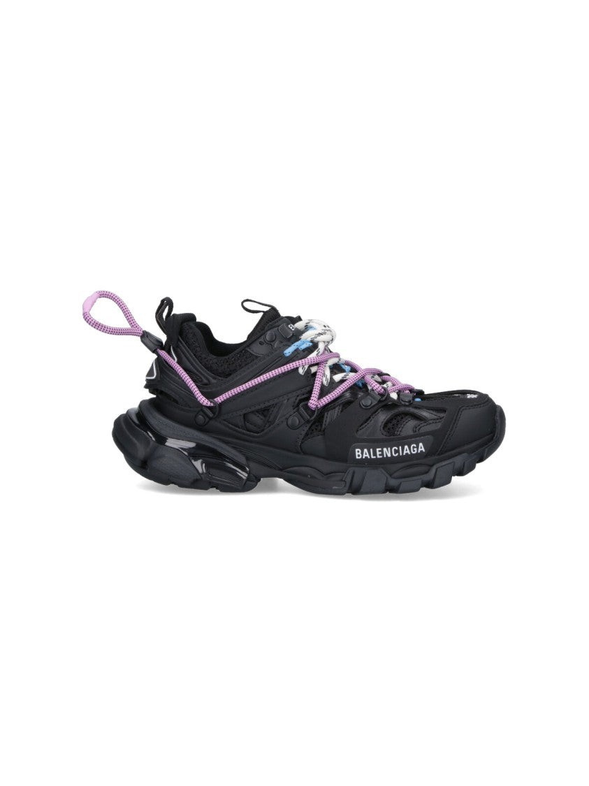 Balenciaga Chunky Black Sneakers With Multicolor Laces