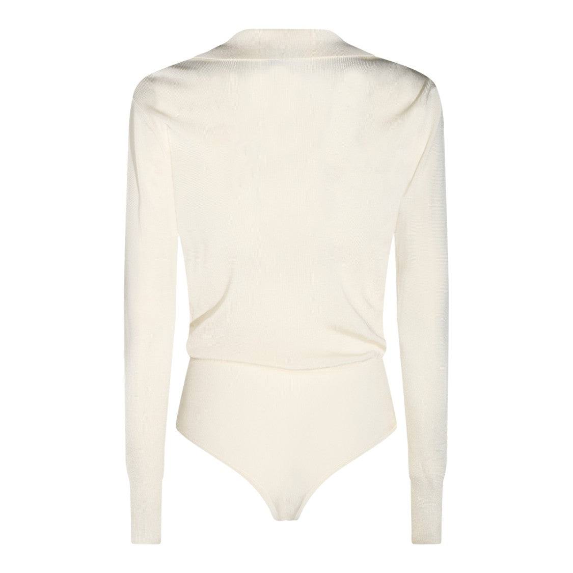 Elisabetta Franchi Butter Stretch Bodysuit Polo Collar