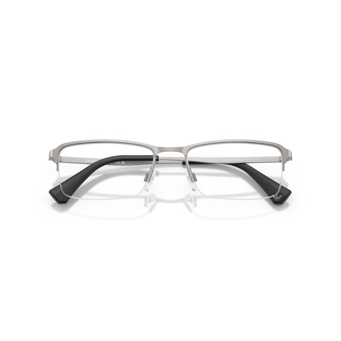 Emporio Armani 0Ea1044td Rectangular Half-Rim Eyeglasses In Matte Silver Titanium
