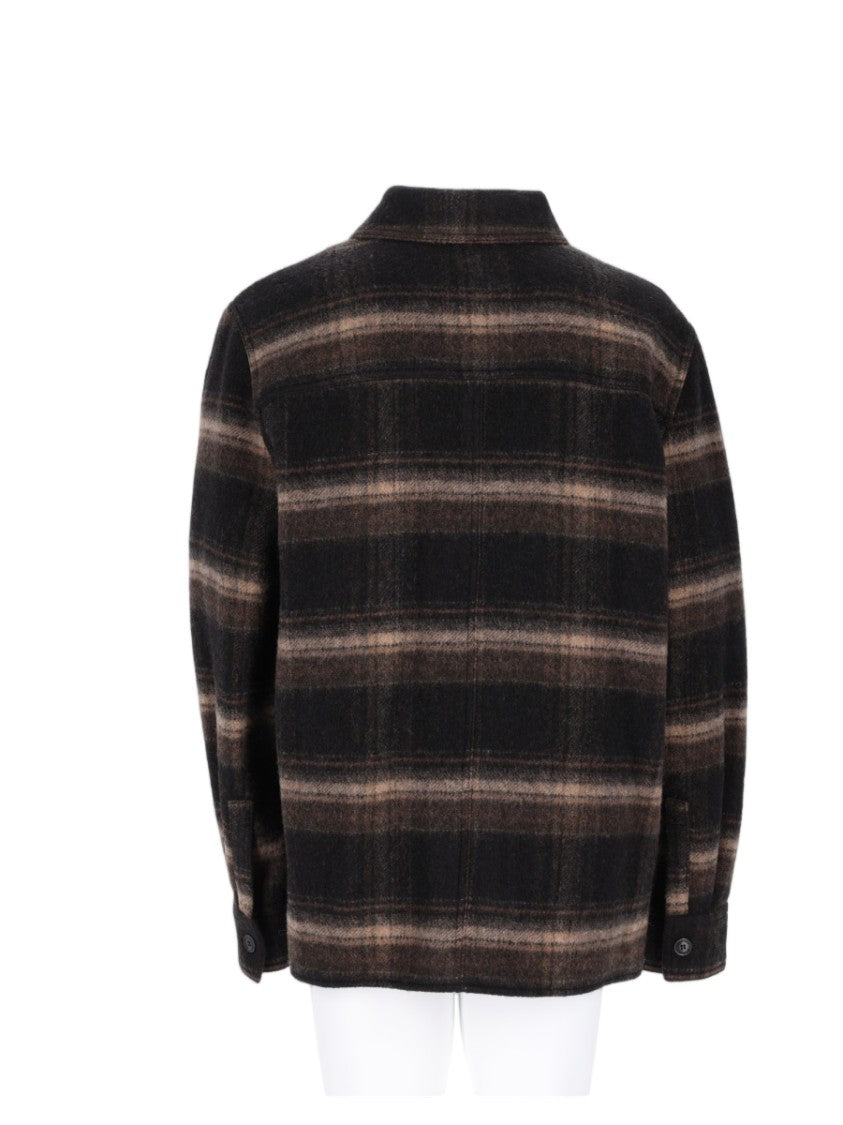 Isabel Marant Plaid Structured Collar Wool-Blend Jacket