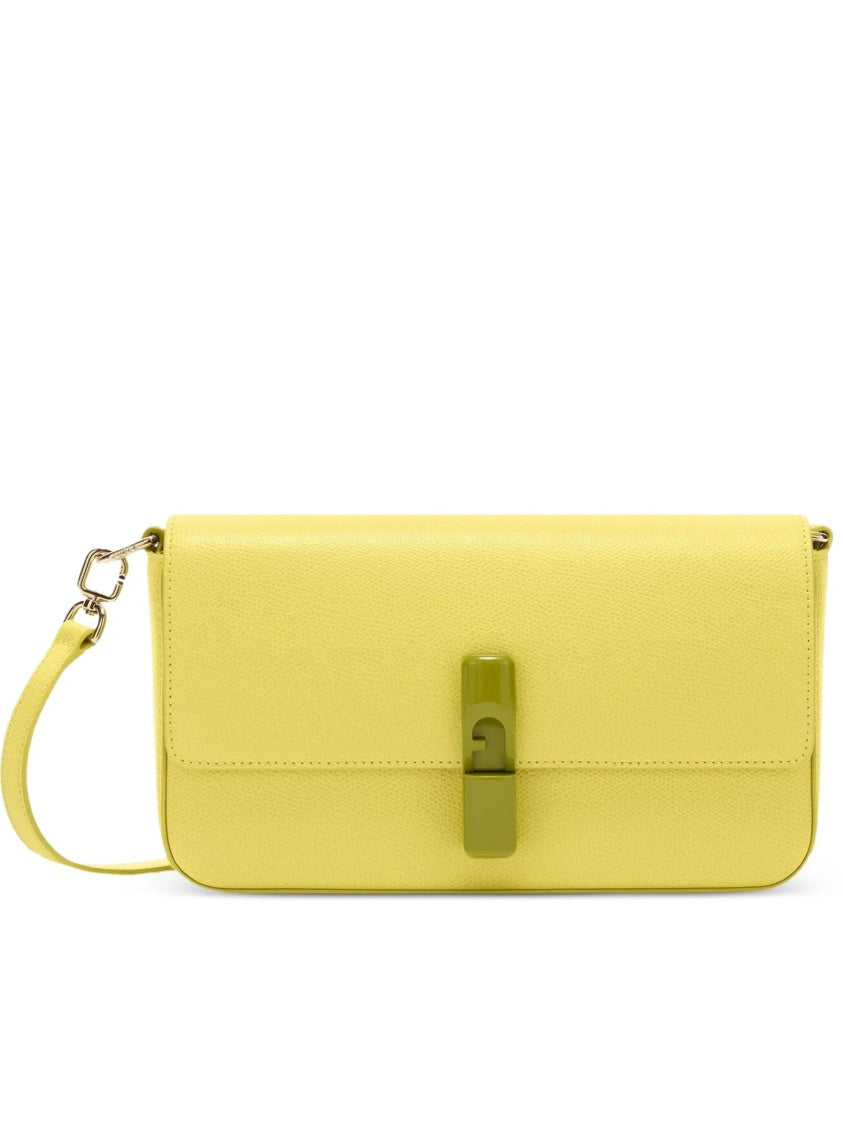 Furla Iride S Rectangular Soft Yellow Leather Bag