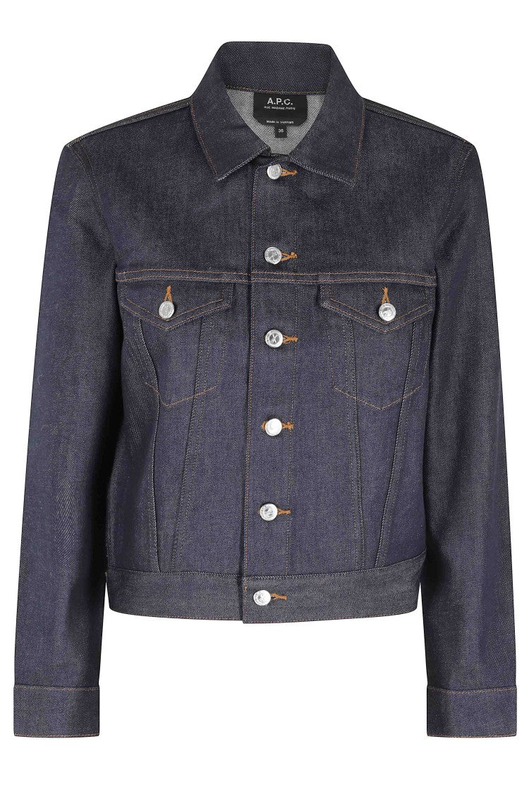A.P.C. Dark Blue Dion Japanese-Material Cotton Denim Jacket
