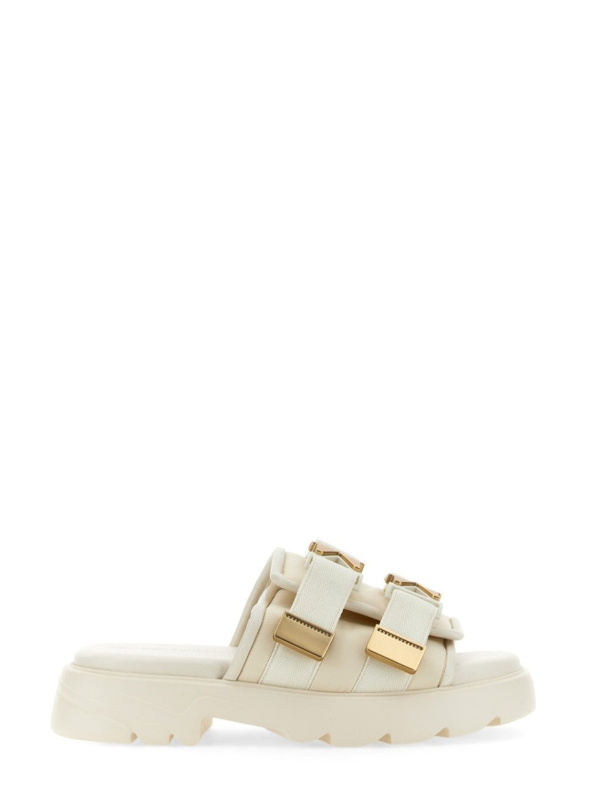 Bottega Veneta Minimalist Lamb Leather Sandal With Rubber Sole