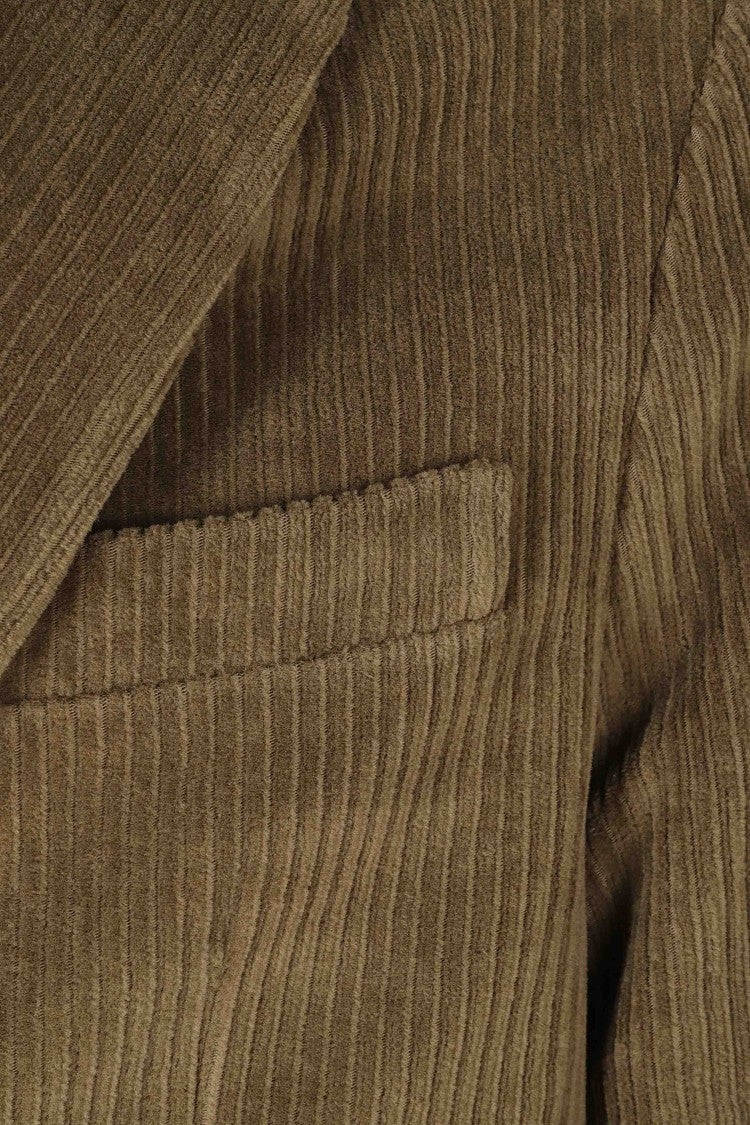 Circolo 1901 Green Corduroy Blazer With Notch Lapel And Double Vent