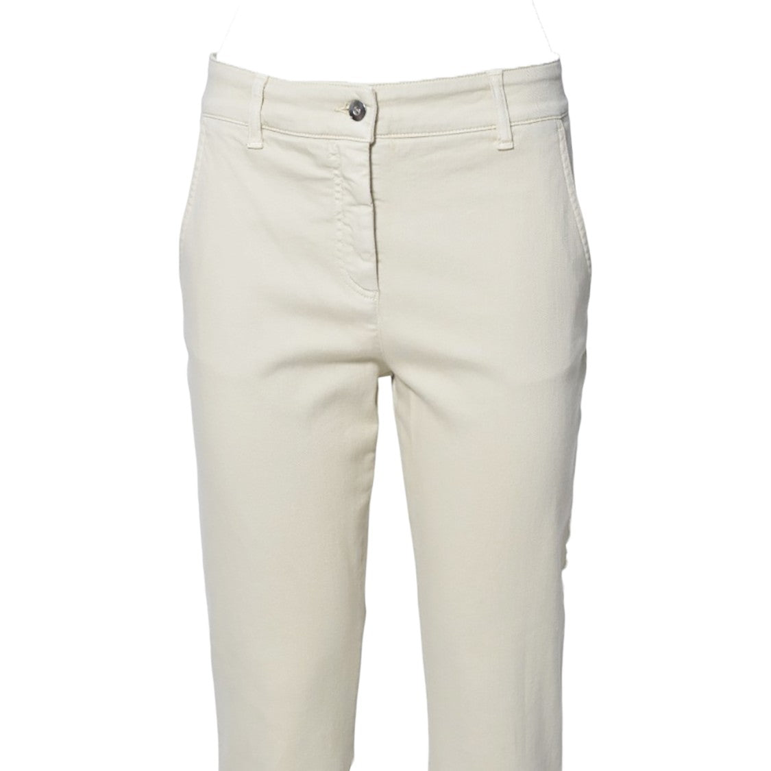 Room 52 Vida Beige Cotton Denim Trousers