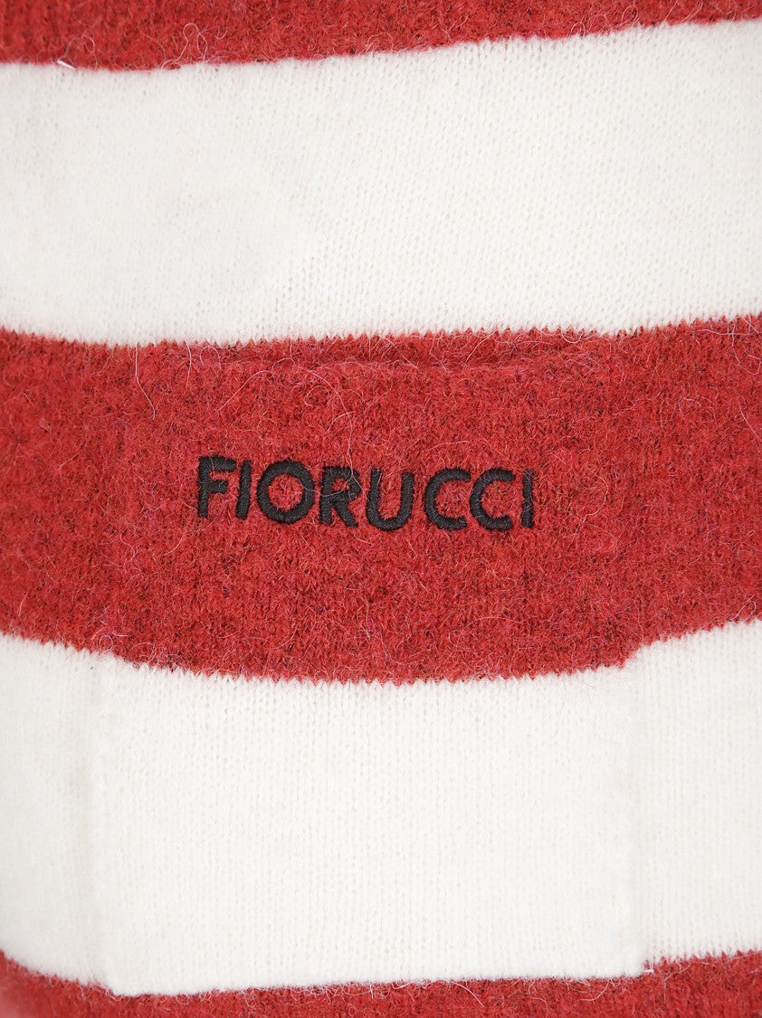 Fiorucci Red Striped Embroidered Alpaca Shorts