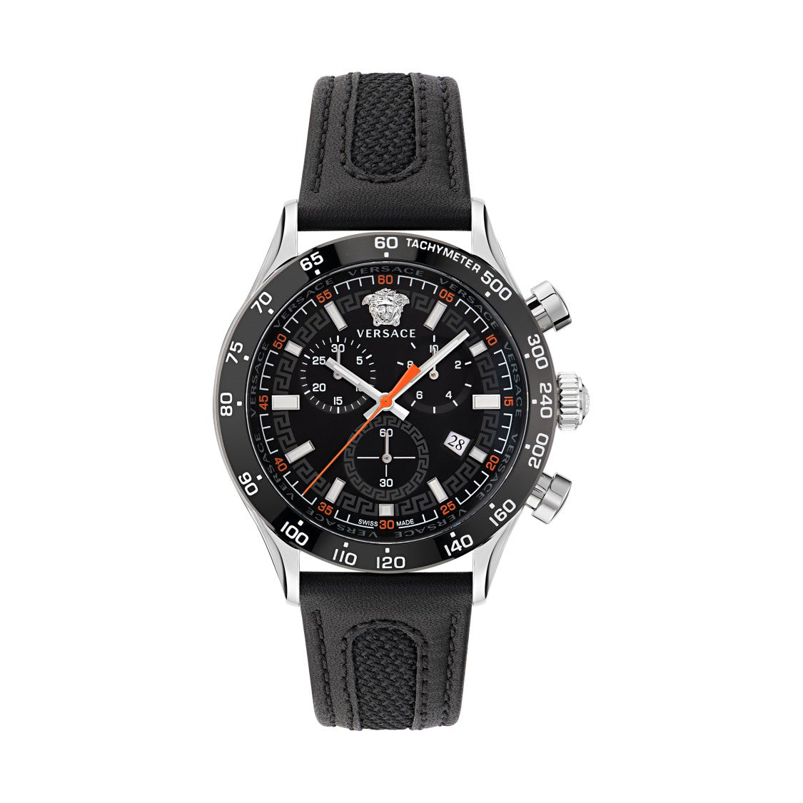 Versace Chronograph Hellenyium Ve2u00122 With Tachymeter Bezel And Luminous Details