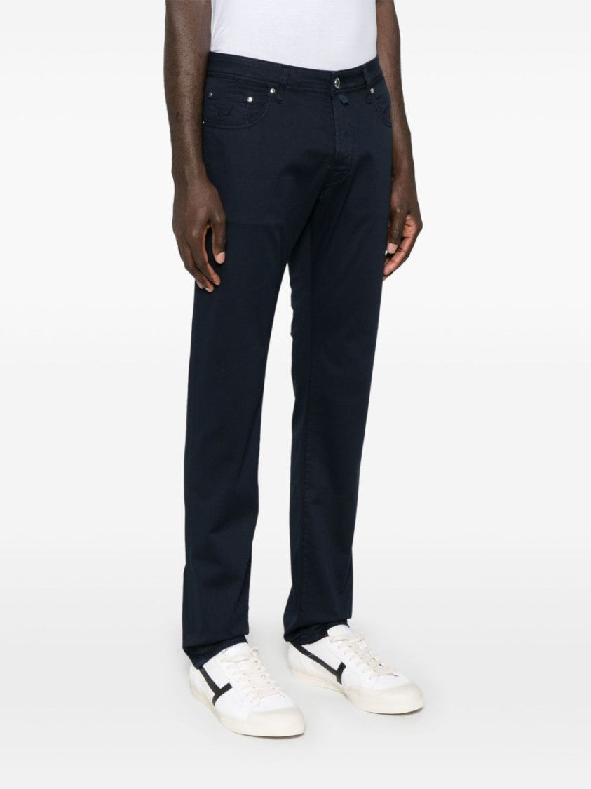 Jacob Cohen Navy Blue Bard Slim Fit Trousers
