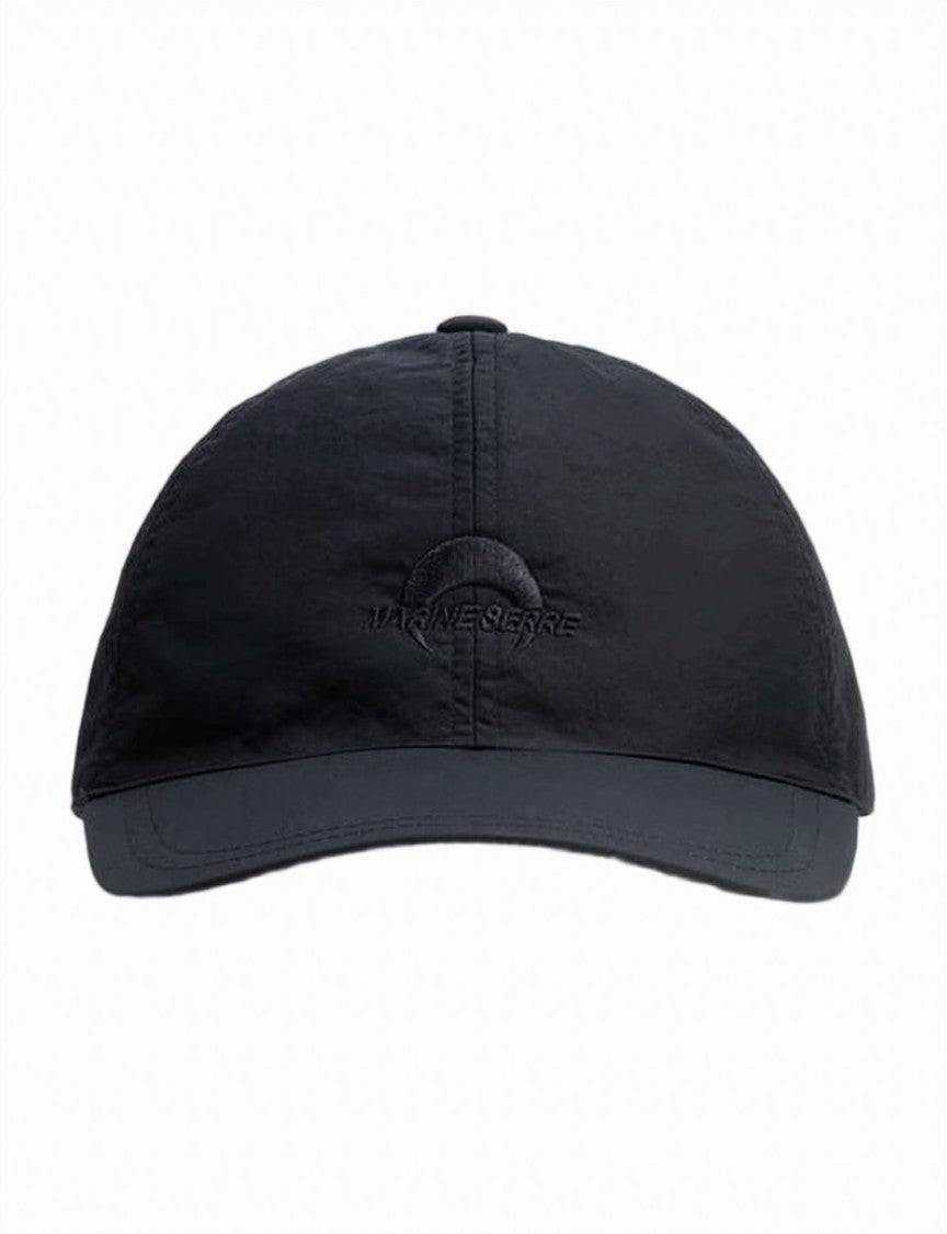 Marine Serre Minimalist Black Cap With Structured Front Panel