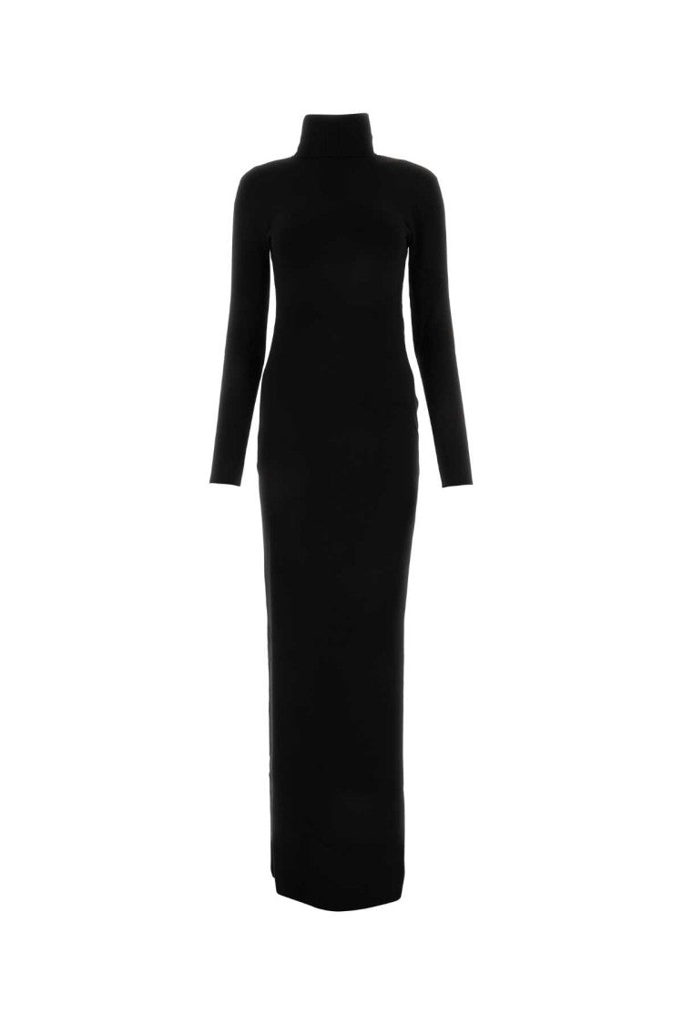 Saint Laurent Black Wool Long Dress