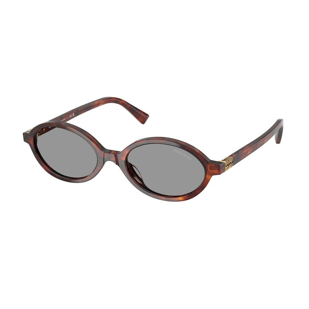Miu Miu 0Mu 04Zs Oval Mahogany Havana Acetate Sunglasses