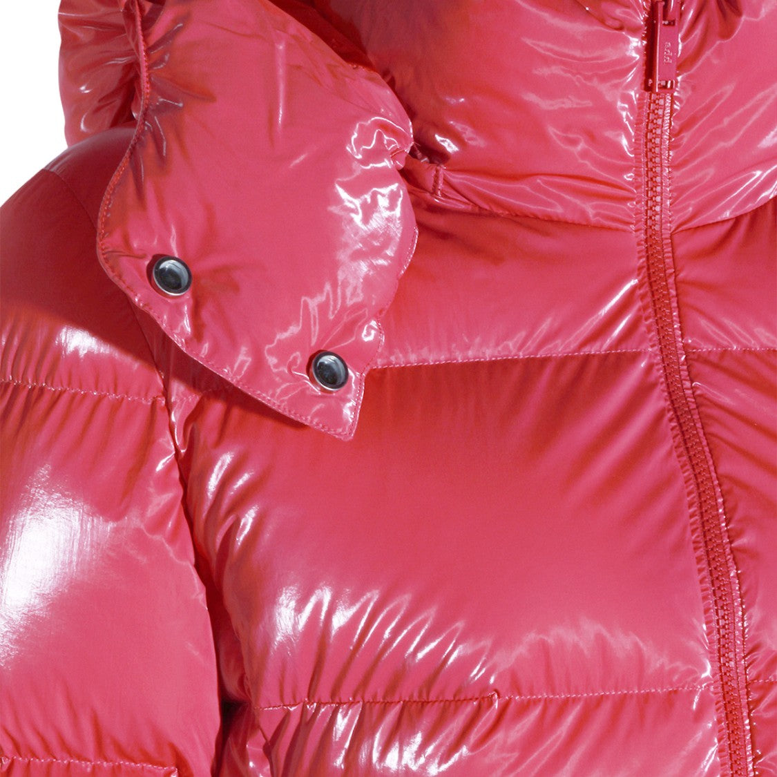 Add Glossy Puffer Coat With Detachable Hood