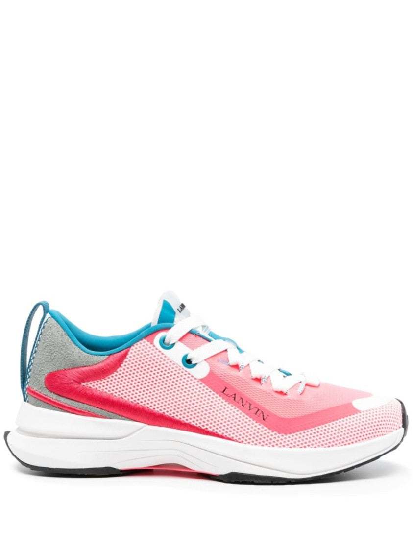 Lanvin Multicolor Mesh Sneakers With Suede Accents
