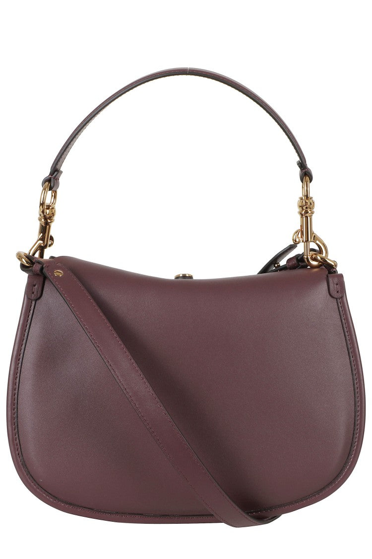 Etro Wine Curved Pony Leather Crossbody Handbag