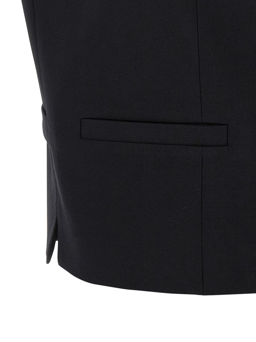 Alberto Biani Double-Breasted Wool Gabardine Vest