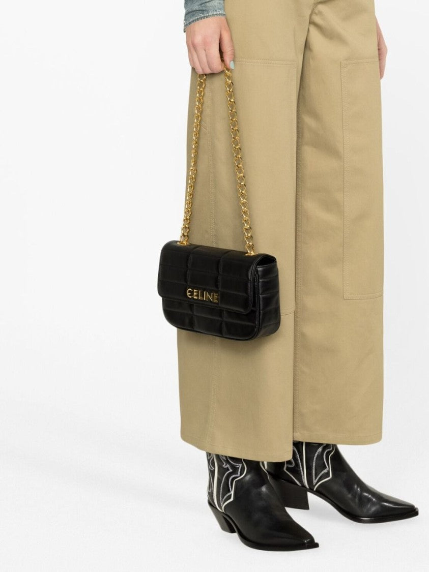 Céline Chain Matelassé Leather Shoulder Bag