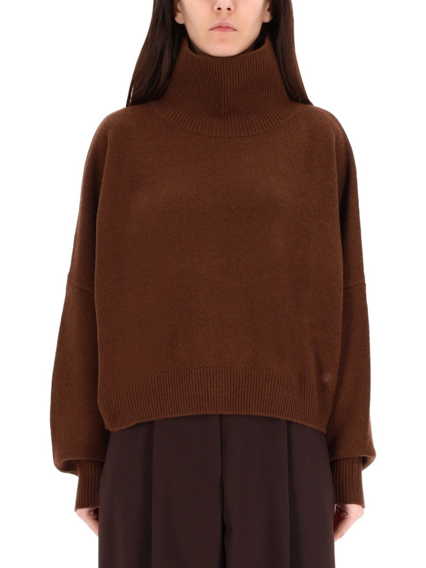 Loulou De Saison Rich Brown Luke Wool-Cashmere High-Neck Sweater