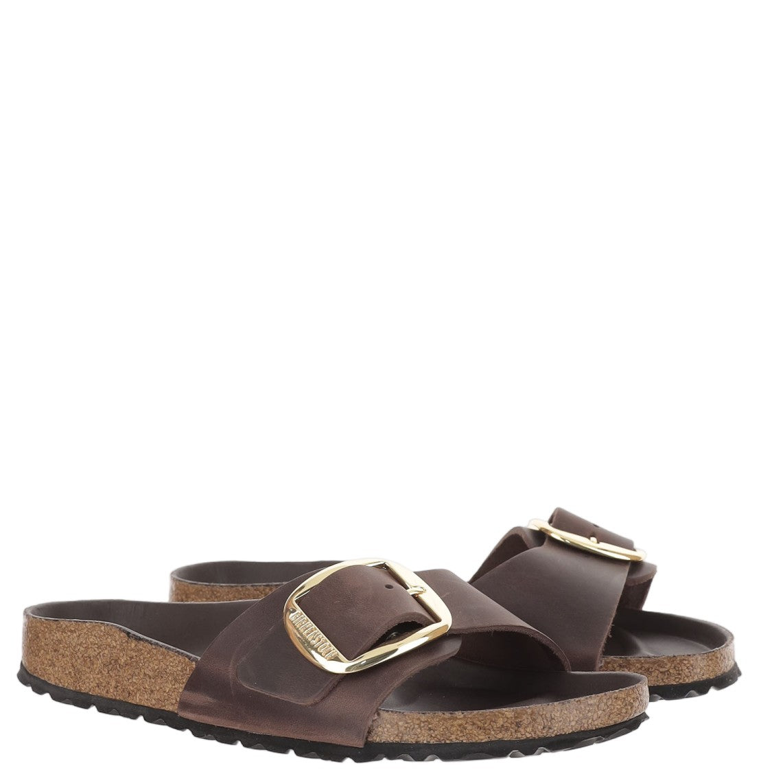 Birkenstock Madrid Sandals With Large Buckle And Cork Sole