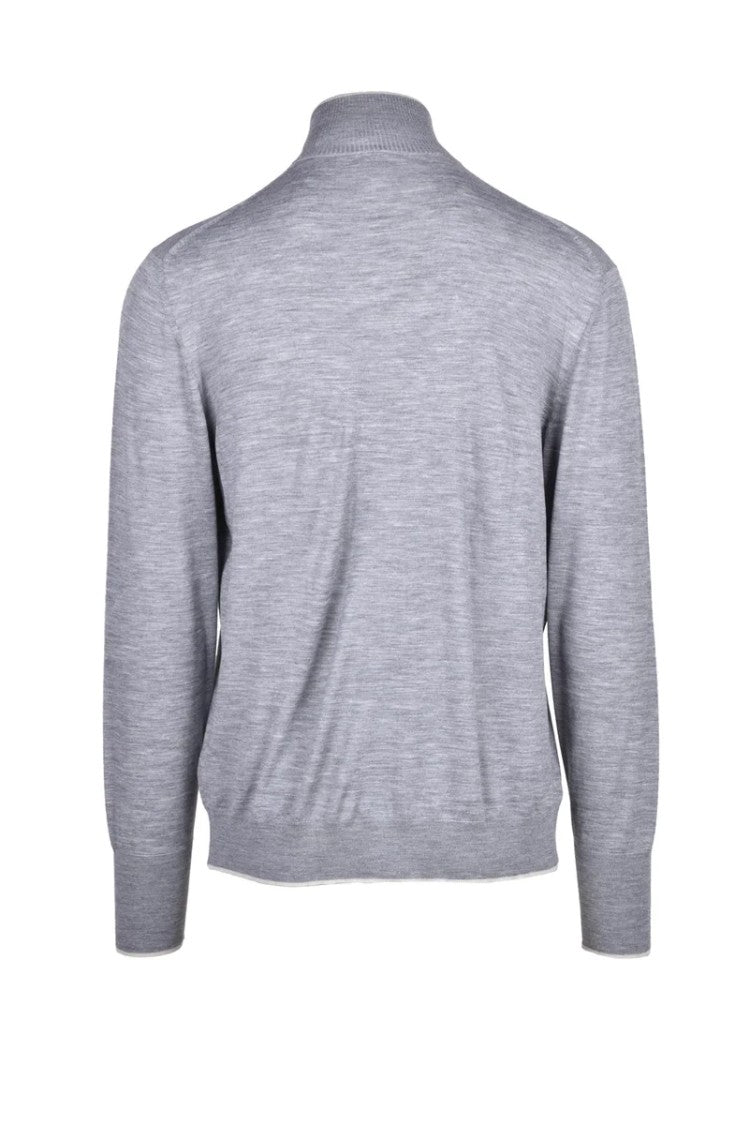 Eleventy Zip Cardigan Wool - Grey
