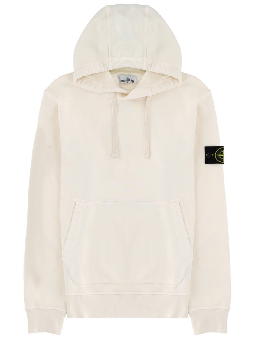 Stone Island Adjustable Drawstring Kangaroo Pocket Cotton Hoodie