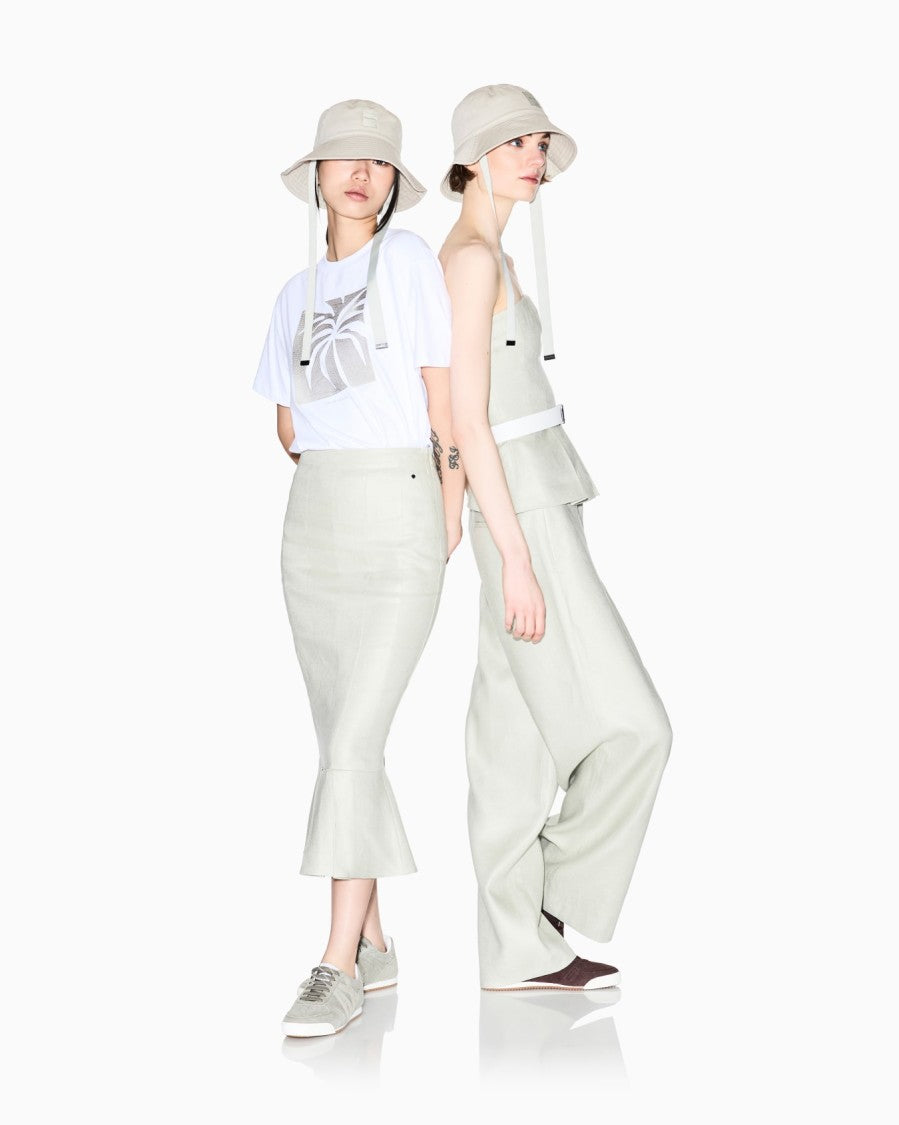 Armani Exchange Linen Twill Fluid Wide-Leg Palazzo Pants