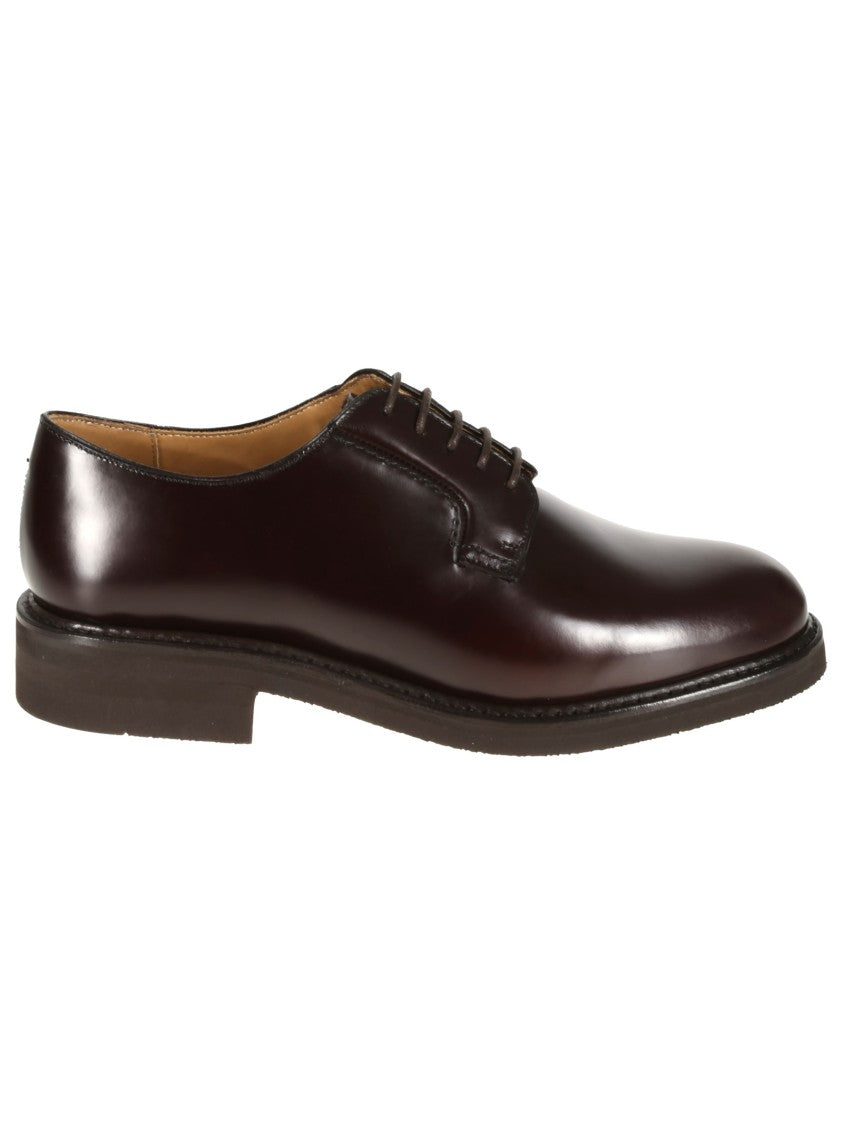 Berwick Brown Leather Derby Shoes With Rubber Sole