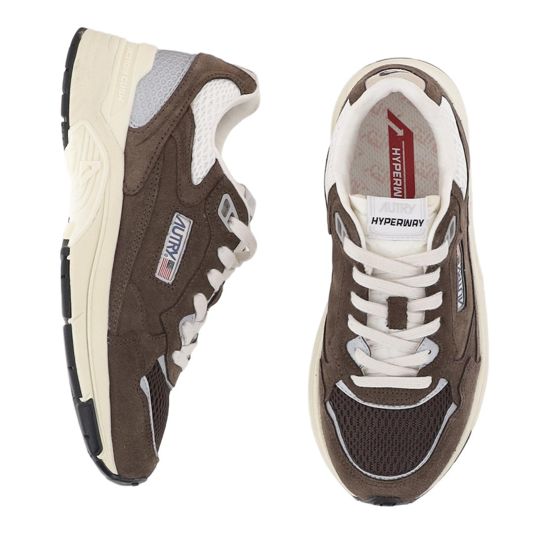 Autry Brown Suede Mesh Terry Sneakers