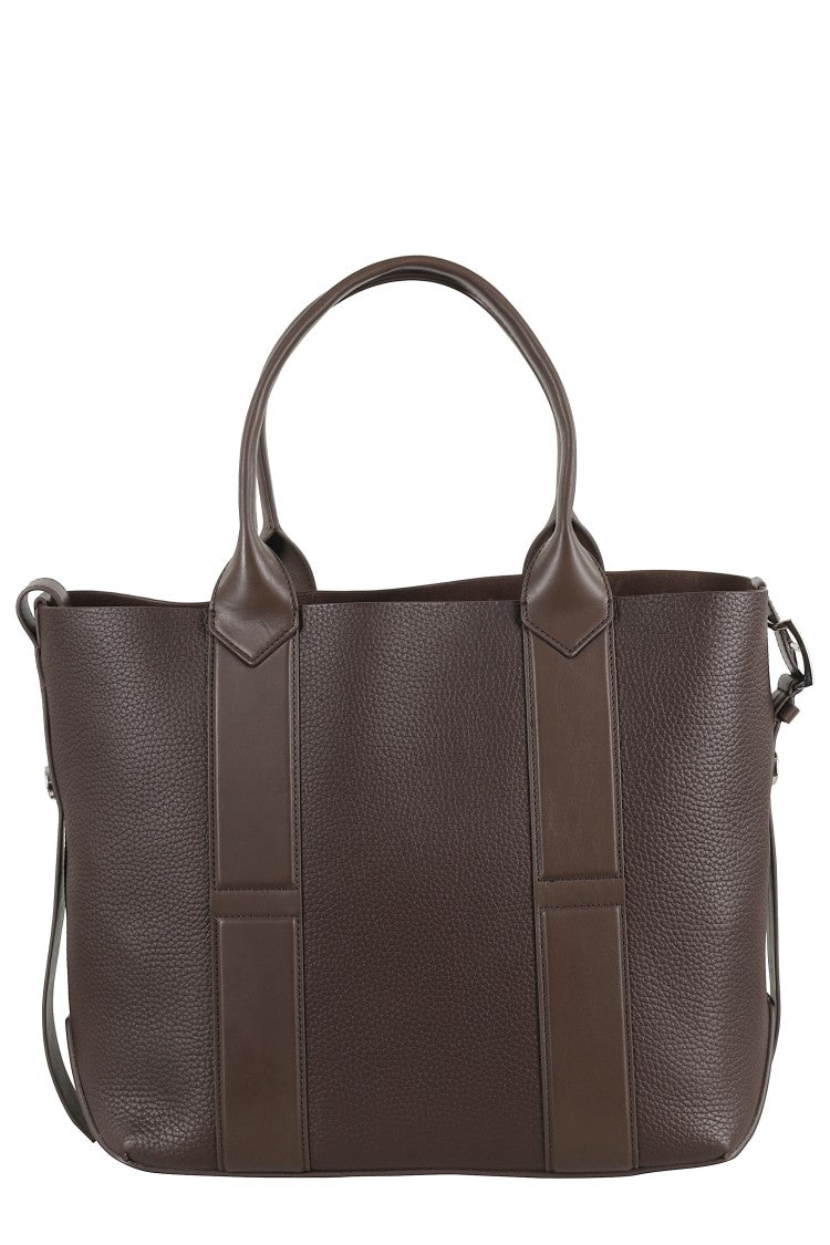 Hogan Medium Script Shopping Bag With Textured Leather Surface