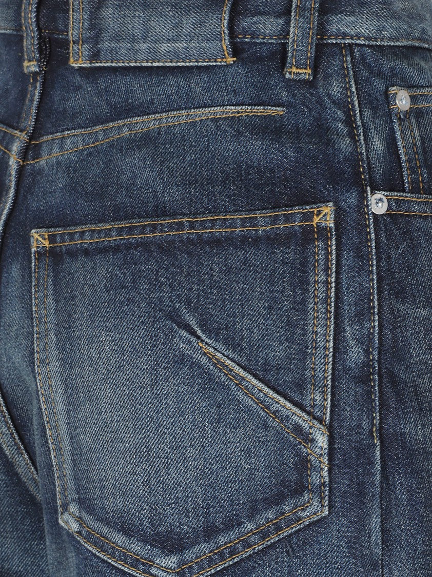 Alaïa Maxi-Length Wide Leg Jeans With Distinctive Back Pinces