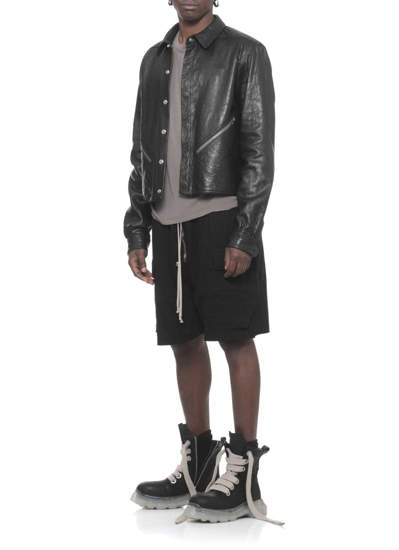 Rick Owens Grey Short Level Viscose-Silk T-Shirt