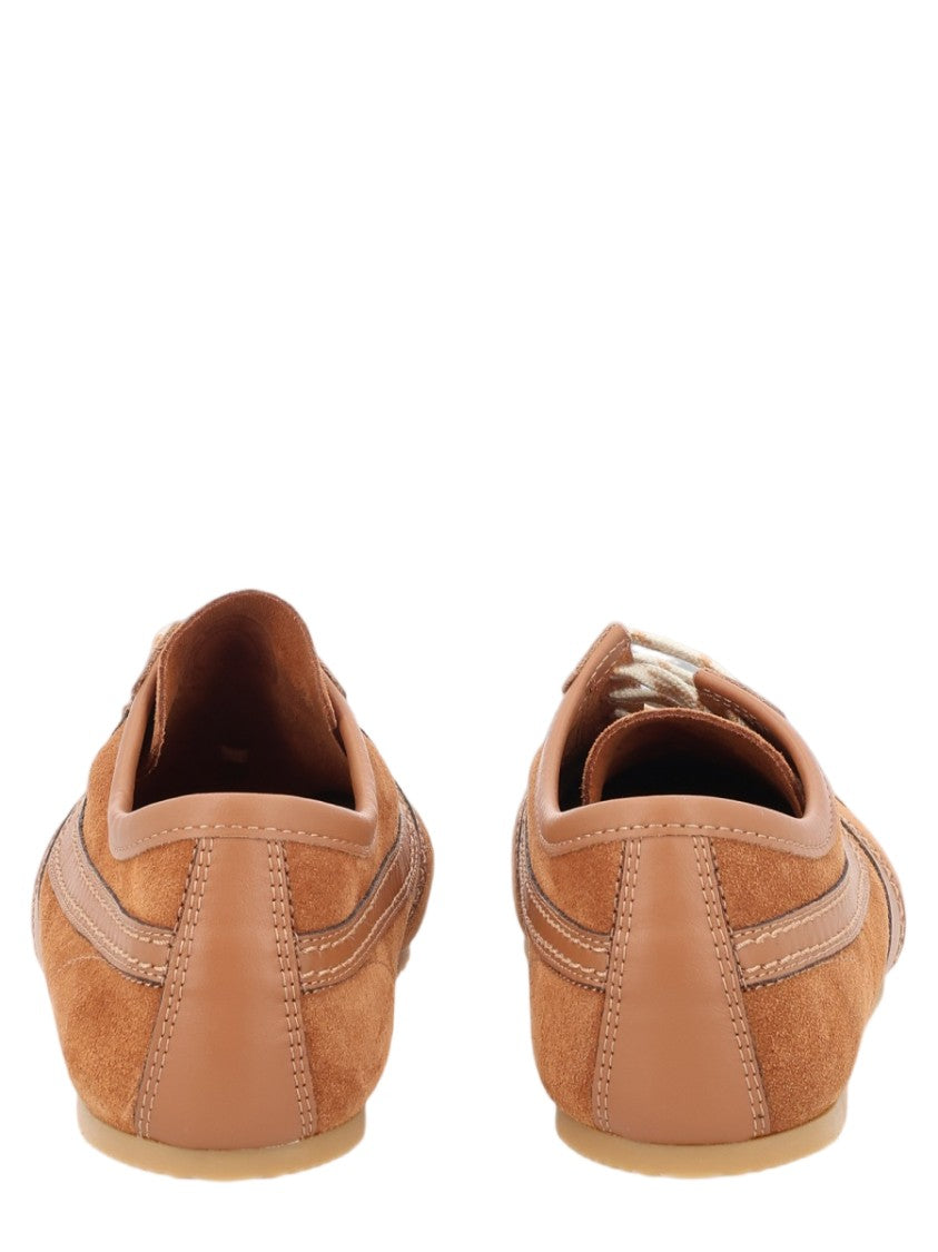 Dries Van Noten Warm Earth-Tone Suede Cream Laces Sneakers