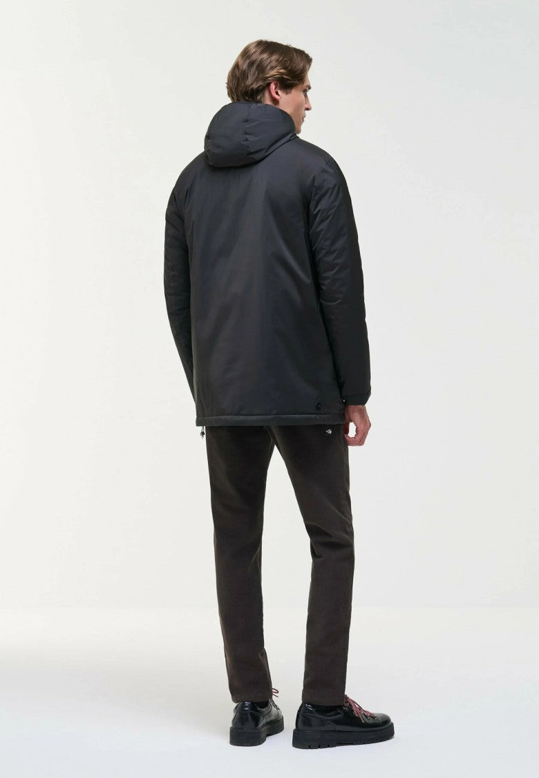 Colmar Black Minimalist Hooded Zip Jacket