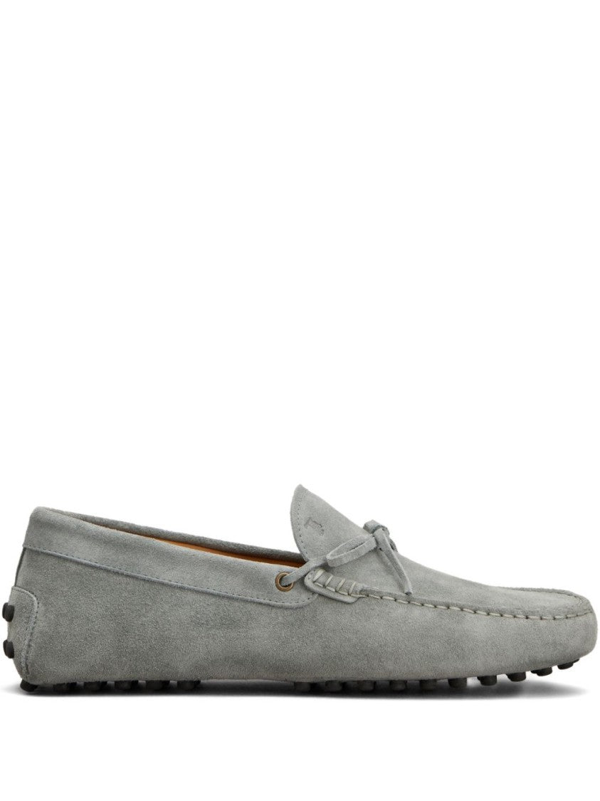 Tod's Grey Tonal Stitching Bow Detail Flats