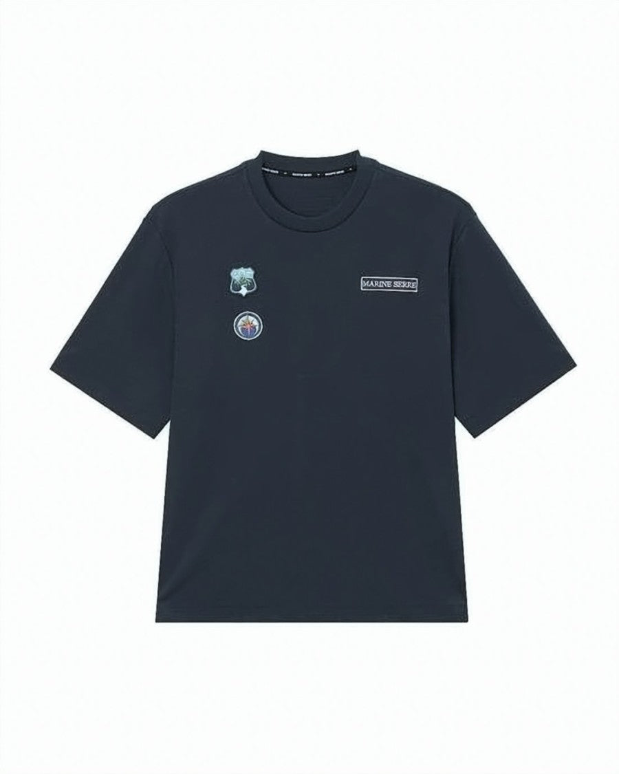 Marine Serre Boxy-Fit Short-Sleeved T-Shirt With Distinct Patches