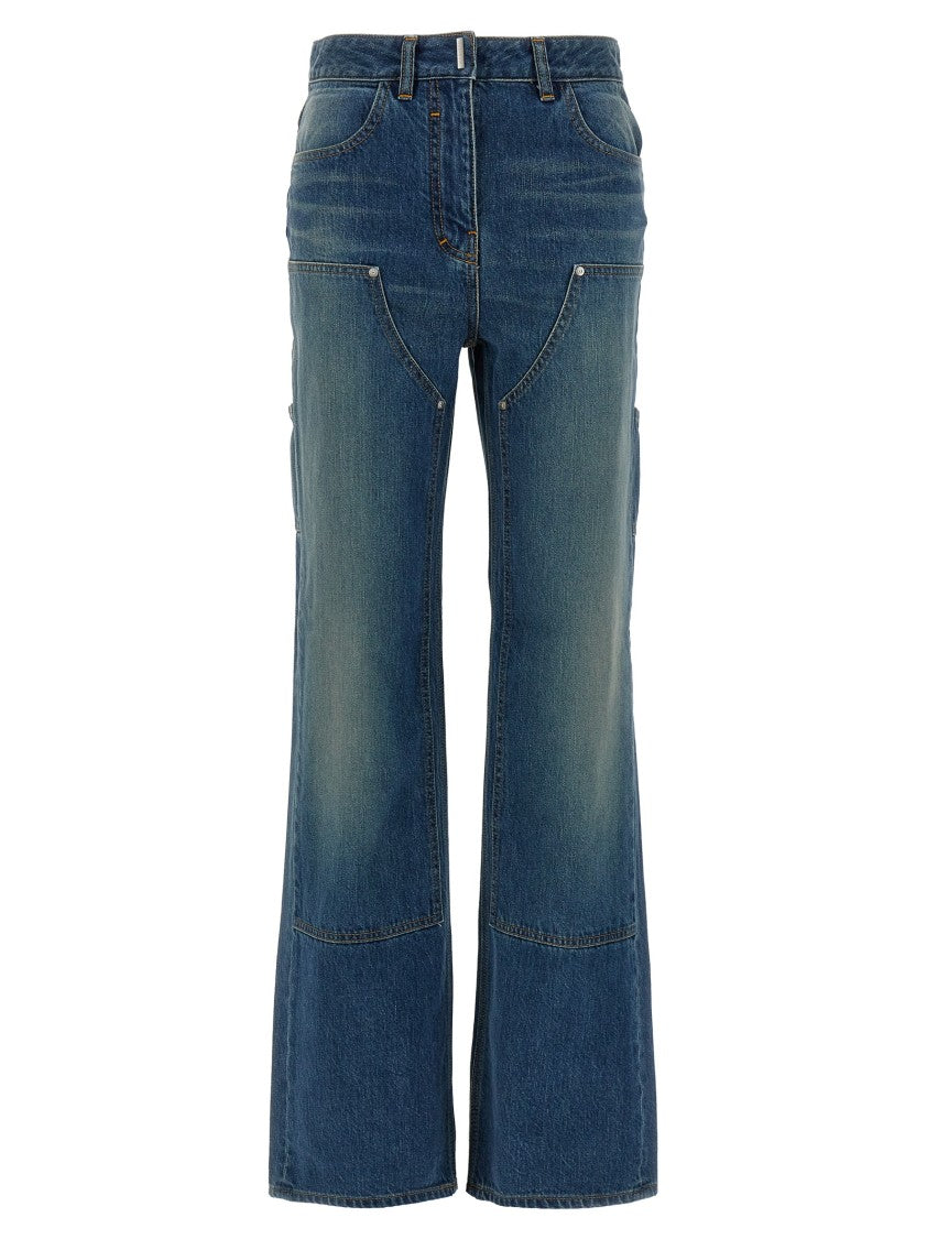 Givenchy Wide Leg Denim Jeans With Flap Detail