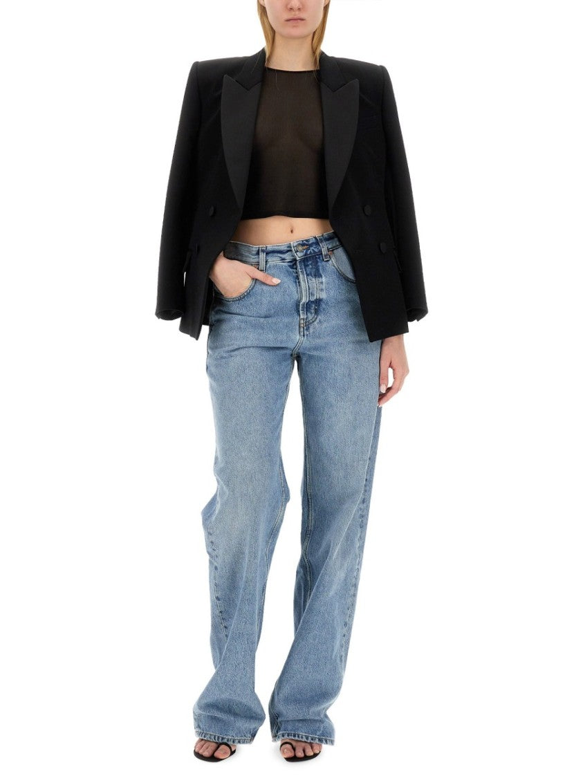 Saint Laurent Straight-Leg Denim Jeans With Subtle Fading