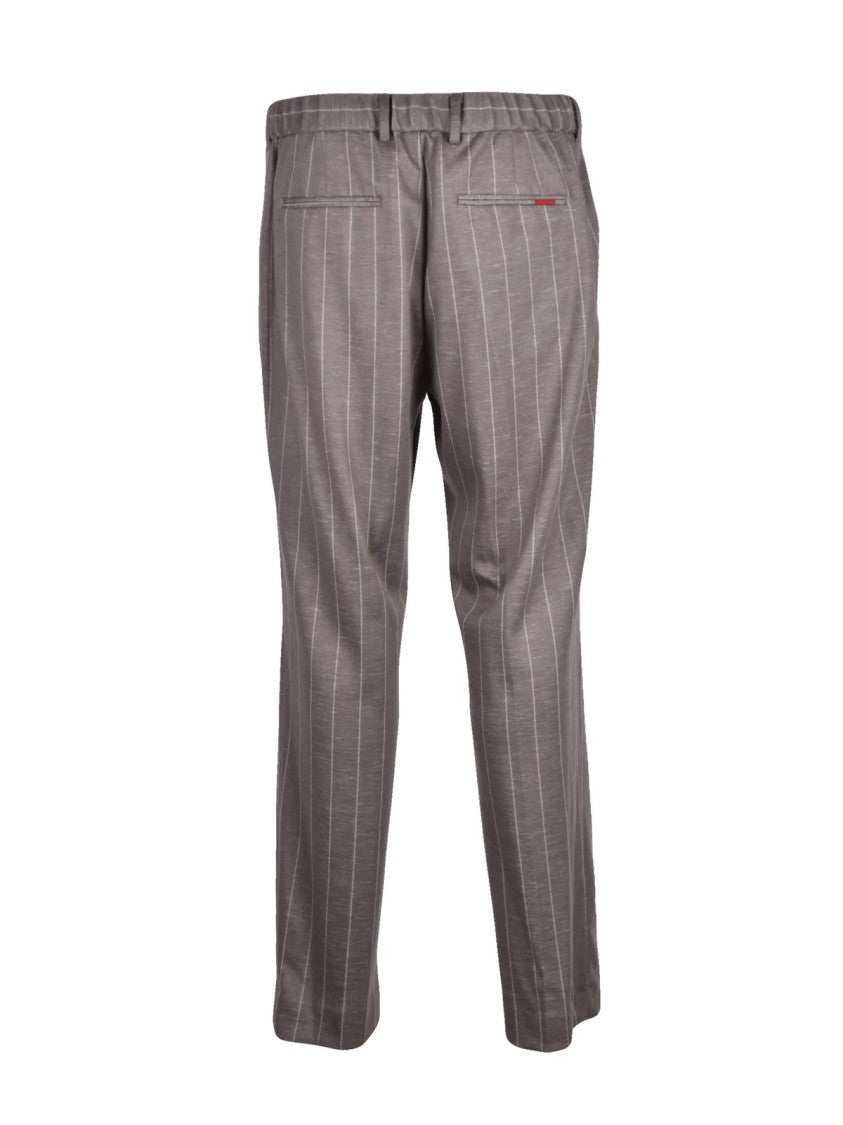 Liu Jo Grey Polyester-Blend Elasticated Jersey Formal Pants