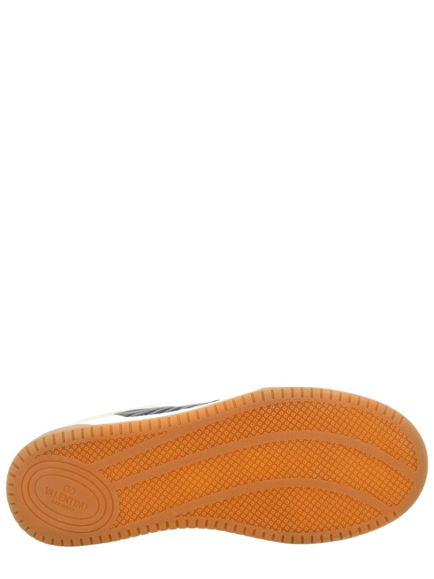Valentino Garavani Low-Top Contrasting Panel Leather Sneakers