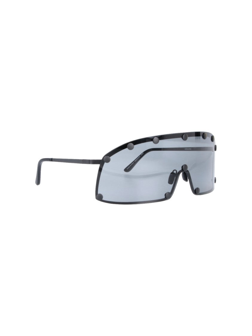 Rick Owens Futuristic Studded Shield Sunglasses