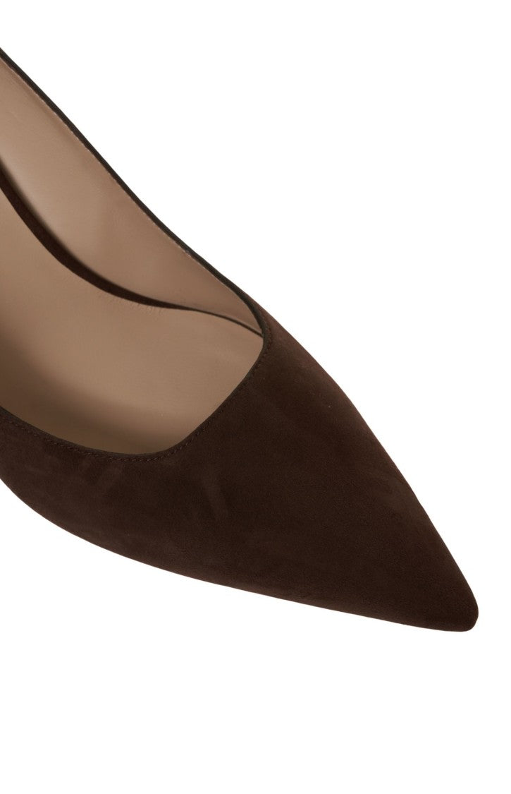Stuart Weitzman Pointed Toe Suede Pumps With Stiletto Heel