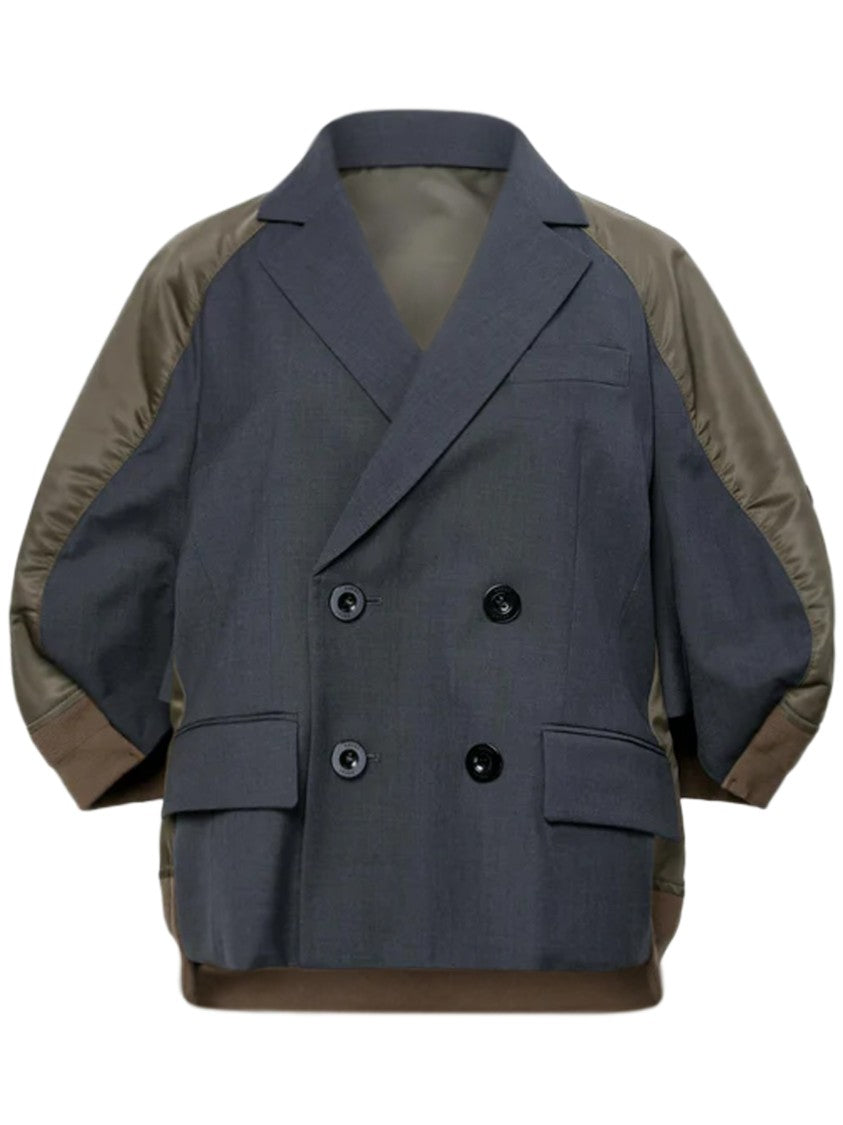 Sacai Double-Breasted Suited Nylon Twill Jacket