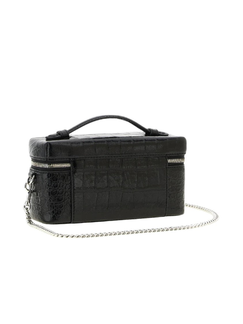 Tory Burch Charlie East-West Embossed Crocodile Vanity Case