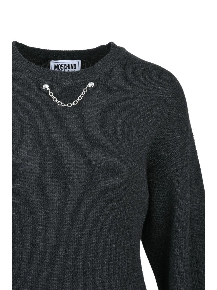 Mo5ch1no Jeans Grey Wool Viscose Polyamide Cashmere Women's Dress