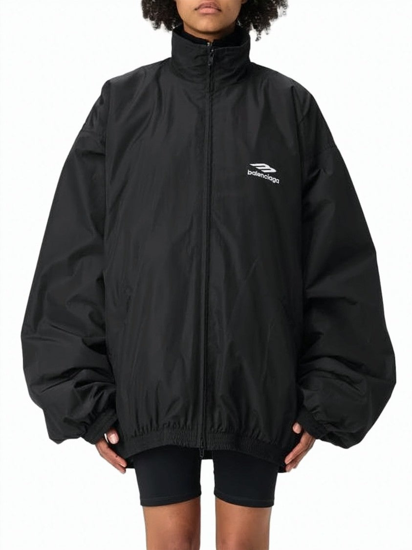 Balenciaga Oversized Black Jacket With High Collar