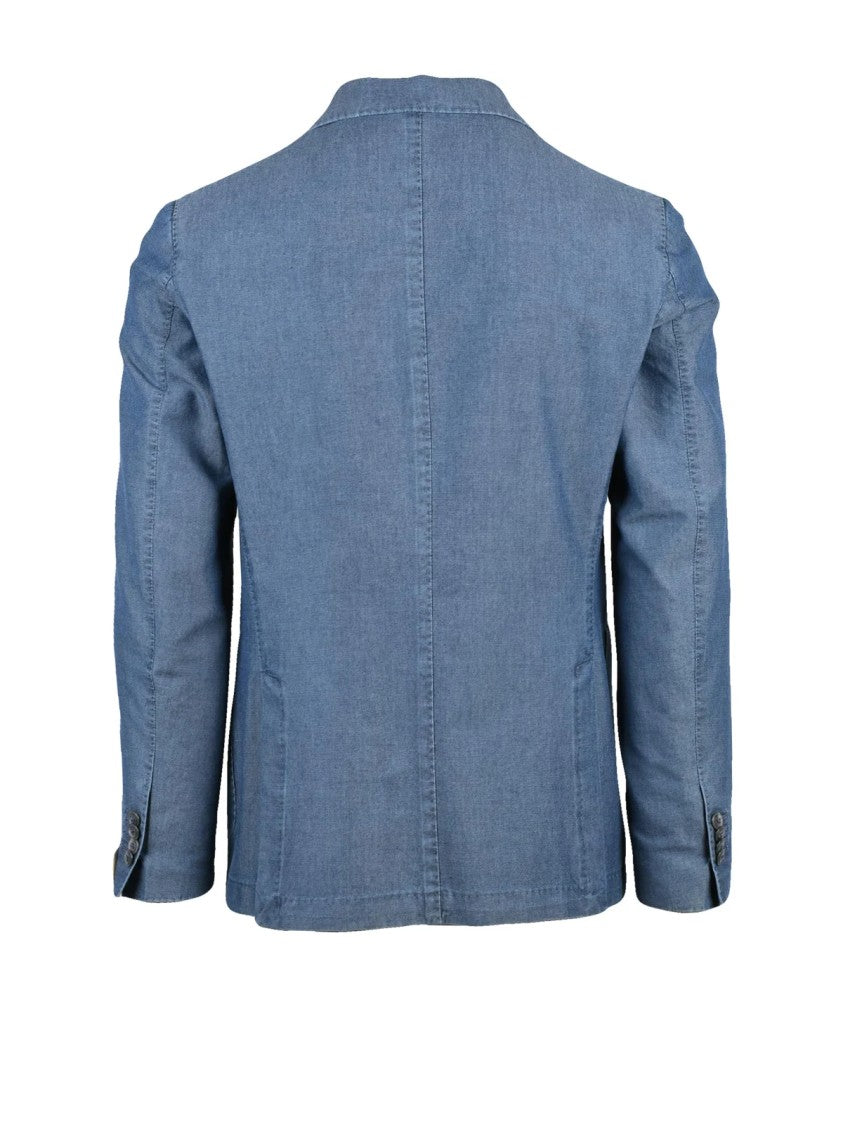 L.B.M. 1911 Blue Men Cotton Fitted Jacket
