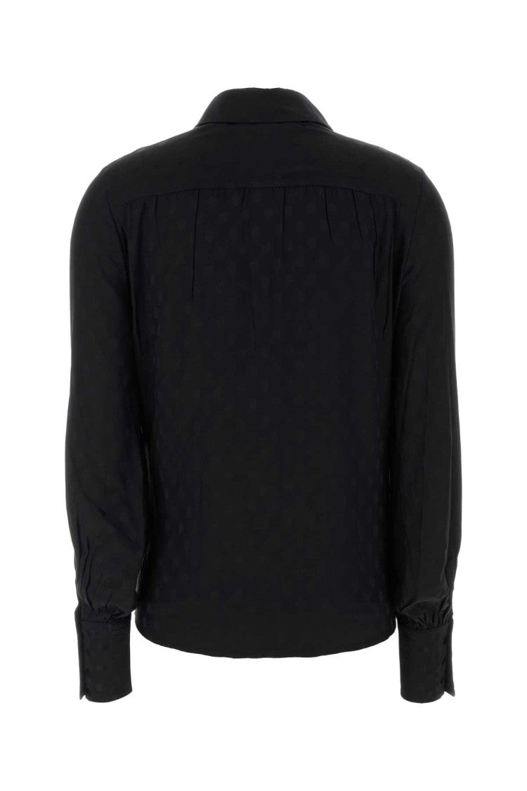 Isabel Marant Black Stretch Silk Teysa Shirt